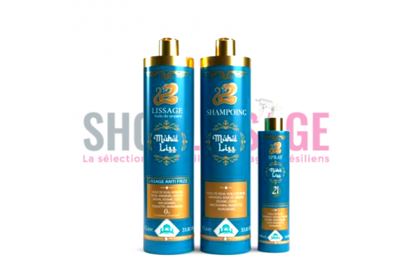 Lissage Mahal Liss Huile de serpent kit 2x1 L + spray finalisation